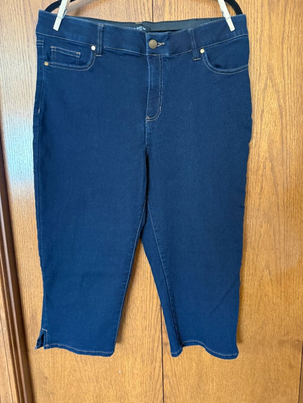 d.jeans New York Capri Jeans size 16W Dark Blue Stretch Denim Cropped Pants